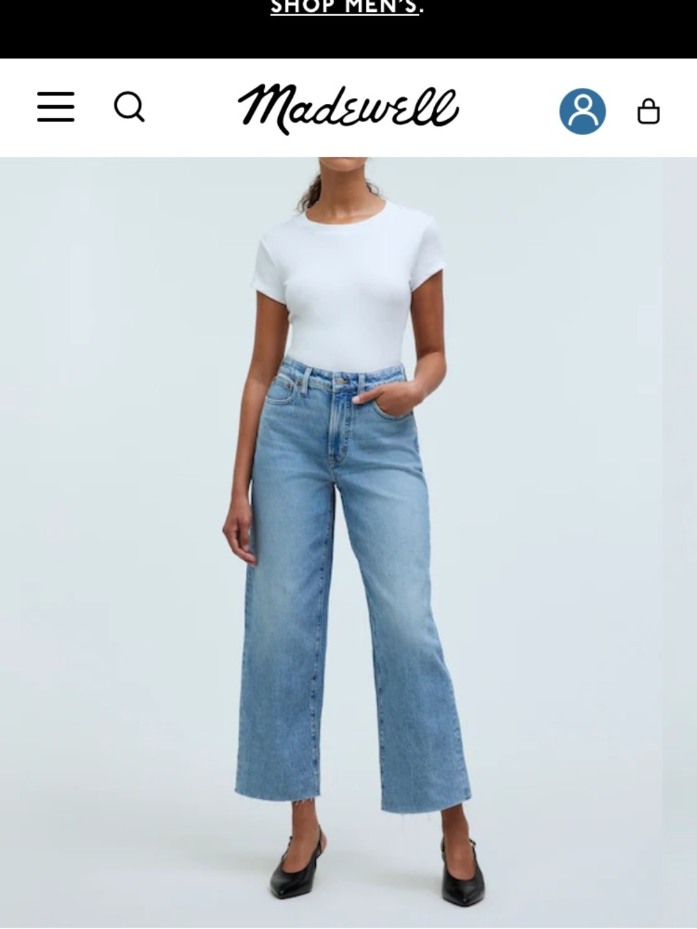 Madewell Light Blue High-Rise Wide-Leg Jeans